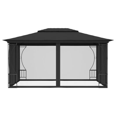 vidaXL Gazebo with Nets 9.8'x13.1'x8.7' Anthracite