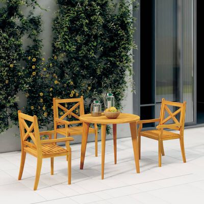 vidaXL Patio Dining Chairs 3 pcs Solid Wood Acacia