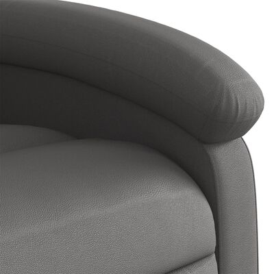 vidaXL Recliner Chair Gray Real Leather