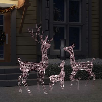 vidaXL Acrylic Reindeer Family Christmas Decoration 300 LED Warm White