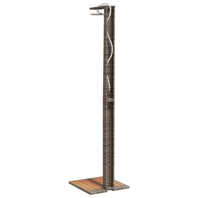 vidaXL Outdoor Shower Gray 19.7"x21.7"x88.2" Poly Rattan and Acacia Wood