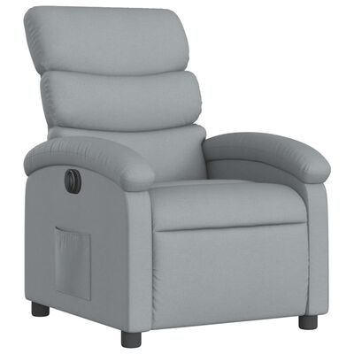 vidaXL Electric Recliner Chair Light Gray Fabric