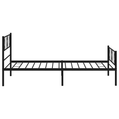 vidaXL Metal Bed Frame without Mattress with Footboard Black 39.4"x78.7"