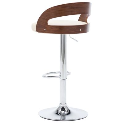 vidaXL Bar Stools 2 pcs Cream Faux Leather and Bentwood