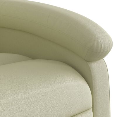 vidaXL Stand up Recliner Chair Cream Real Leather