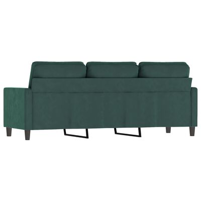 vidaXL 3-Seater Sofa Dark Green 70.9" Velvet