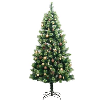 vidaXL Artificial Hinged Christmas Tree 300 LEDs & Ball Set 82.7"