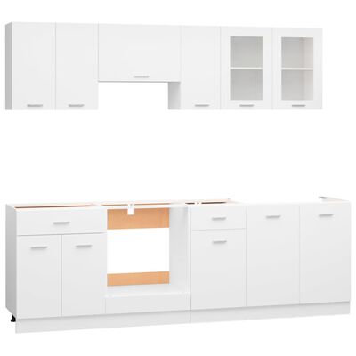 vidaXL 8 Piece Kitchen Cabinet Set White Engineered Wood