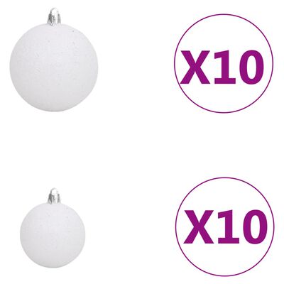 vidaXL Artificial Hinged Christmas Tree 300 LEDs & Ball Set 70.9"