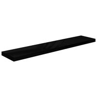 vidaXL Floating Wall Shelf High Gloss Black 47.2"x9.3"x1.5" MDF