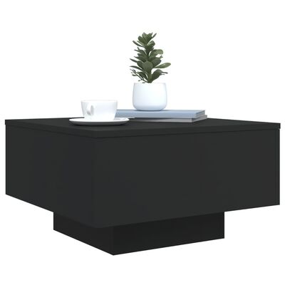 vidaXL Coffee Table Black 21.7"x21.7"x12.2" Engineered Wood