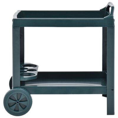 vidaXL Beverage Cart Green 27.2"x20.9"x28.3" Plastic