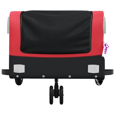 vidaXL Bike Trailer Black and Red 66.1 lb Iron