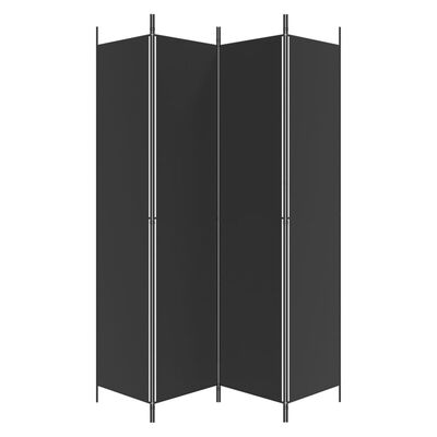 vidaXL 4-Panel Room Divider Black 78.7"x86.6" Fabric