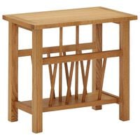 vidaXL Magazine Table 17.7"x10.6"x16.5" Solid Oak Wood