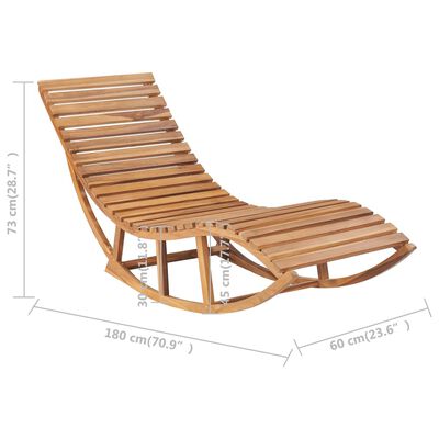 vidaXL Rocking Sun Lounger with Cushion Solid Teak Wood