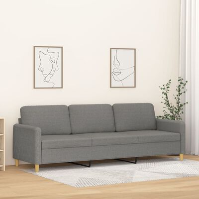 vidaXL 3-Seater Sofa Dark Gray 82.7" Fabric