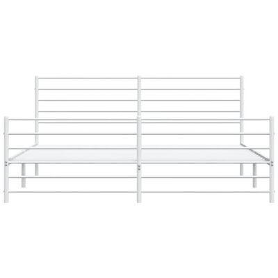 vidaXL Metal Bed Frame without Mattress with Footboard White 72"x83.9"