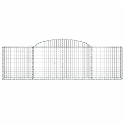 vidaXL Arched Gabion Baskets 4 pcs 118.1"x11.8"x31.5"/39.4" Galvanized Iron