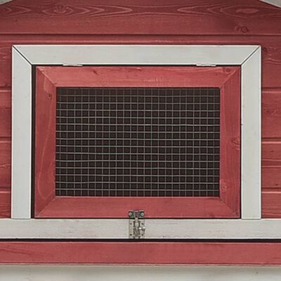 vidaXL Rabbit Hutch Red 122"x27.6"x34.3" Solid Pine & Fir Wood