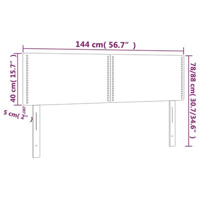 vidaXL Headboards 2 pcs White 28.3"x2"x30.7"/34.6" Faux Leather