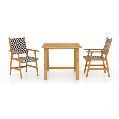 vidaXL 3 Piece Patio Dining Set Solid Acacia Wood