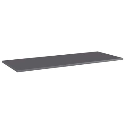 vidaXL Bookshelf Boards 4 pcs High Gloss Gray 39.4"x15.7"x0.6" Engineered Wood