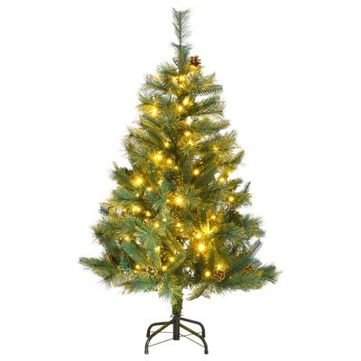 vidaXL Artificial Hinged Christmas Tree 150 LEDs 47.2"