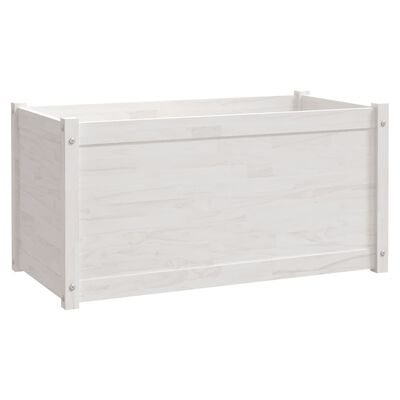 vidaXL Garden Planters 2 pcs White 39.4"x19.7"x19.7" Solid Wood Pine