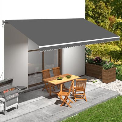 vidaXL Awning Top Sunshade Canvas Anthracite 236.2"x118.1"