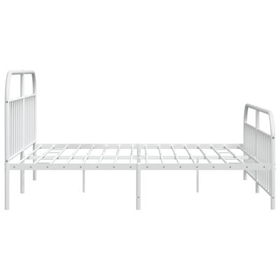 vidaXL Metal Bed Frame without Mattress with Footboard White 76"x79.9"