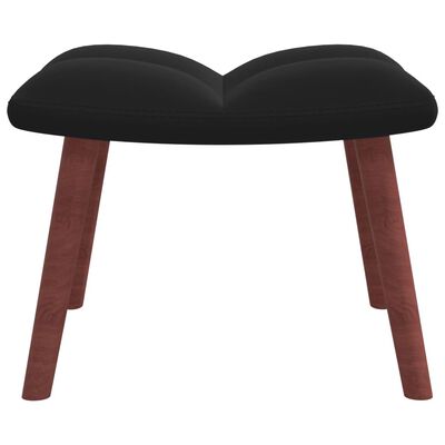 vidaXL Relaxing Chair with a Stool Black Velvet