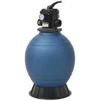 vidaXL Pool Sand Filter with 6 Position Valve Blue 18 inch