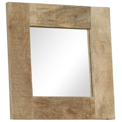 vidaXL Mirror Solid Mango Wood 19.7"x19.7"