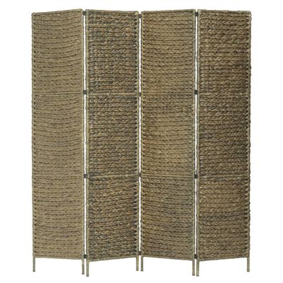 vidaXL 4-Panel Room Divider Brown 60.6"x63" Water Hyacinth