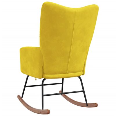 vidaXL Rocking Chair Mustard Yellow Velvet