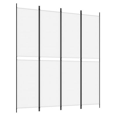 vidaXL 4-Panel Room Divider White 78.7"x86.6" Fabric