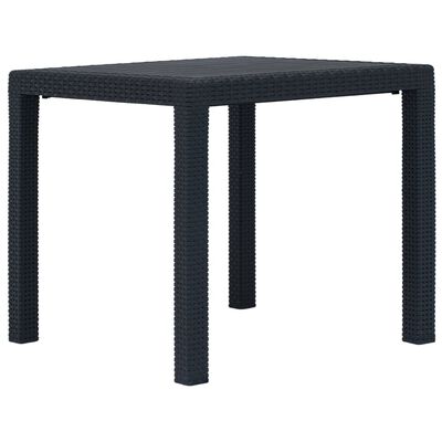 vidaXL Patio Table Anthracite 31.1"x31.1"x28.3" Plastic Rattan Look