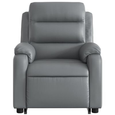 vidaXL Electric Stand up Massage Recliner Chair Gray Faux Leather