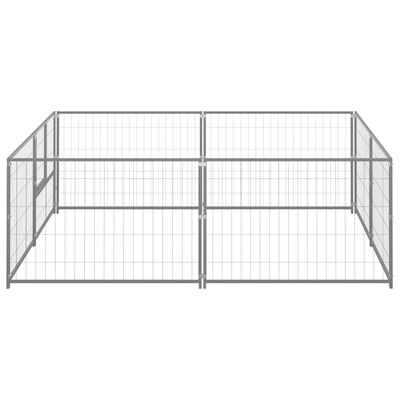 vidaXL Dog Kennel Silver 43.1 ft² Steel