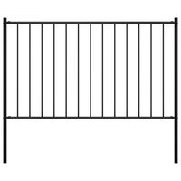 vidaXL Fence Panel with Posts Powder-coated Steel 5.6'x2.5' Black