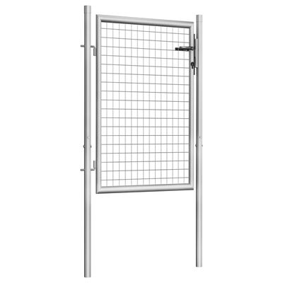 vidaXL Garden Gate Galvanized Steel 41.3"x59.1" Silver