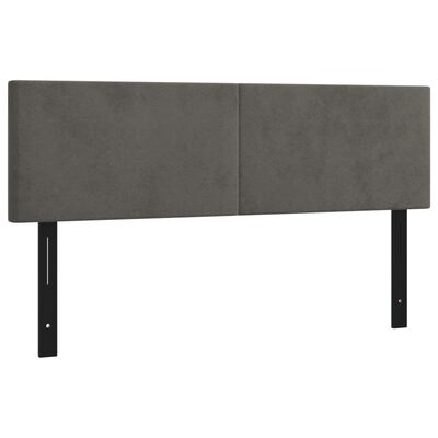 vidaXL LED Headboard Dark Gray 56.7"x2"x30.7"/34.6" Velvet