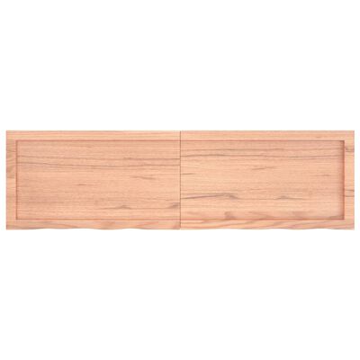 vidaXL Wall Shelf Light Brown 55.1"x15.7"x(0.8"-1.6") Treated Solid Wood Oak