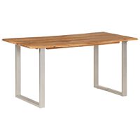 vidaXL Dining Table 60.6"x31.5"x29.9" Solid Wood Acacia