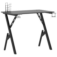 vidaXL Gaming Desk with Y Shape Legs Black 35.4" x 23.6" x 29.5"