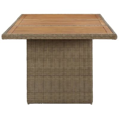 vidaXL 7 Piece Patio Dining Set Poly Rattan Brown