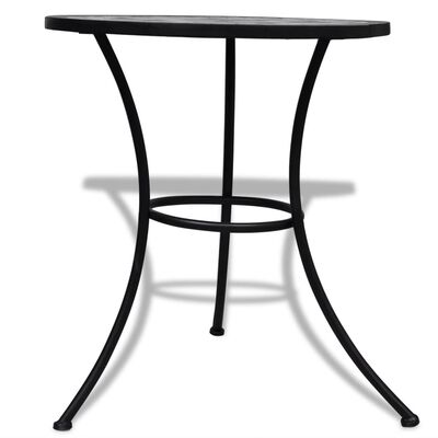 vidaXL 3 Piece Bistro Set Ceramic Tile Black and White