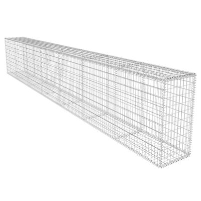 vidaXL Gabion Wall with Cover Galvanized Steel 236.2"x19.7"x39.4"