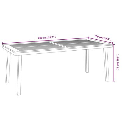 vidaXL Patio Table 78.7"x39.4"x29.5" Solid Wood Acacia